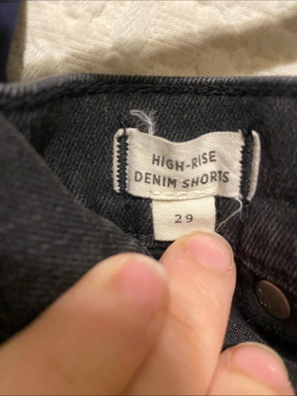 Madewell Black Distressed High-Rise Denim Shorts